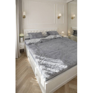 Хутряна ковдра 145х210 см Сірий. Photo 3